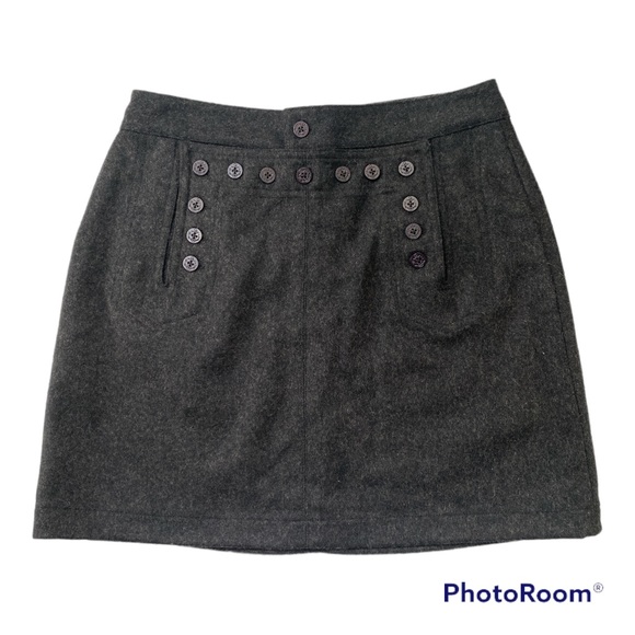 Wool Mini Skirt Vintage Polo Ralph Lauren Charcoal Nautical School Girl 8